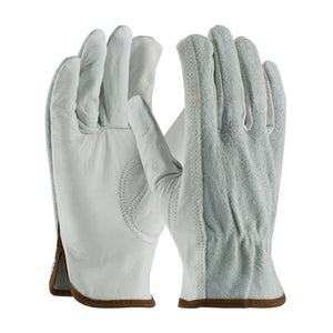 REGULAR GRADE TOP GRAIN LEATHER DRIVERS GLOVE WITH SPLIT COWHIDE BACK - KEYSTONE THUMB