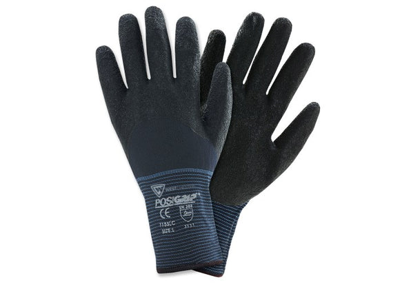 G-TEK® POSIGRIP® SEAMLESS KNIT NYLON GLOVE, LATEX COATED CRINKLE GRIP ON PALM, FINGERS & KNUCKLES