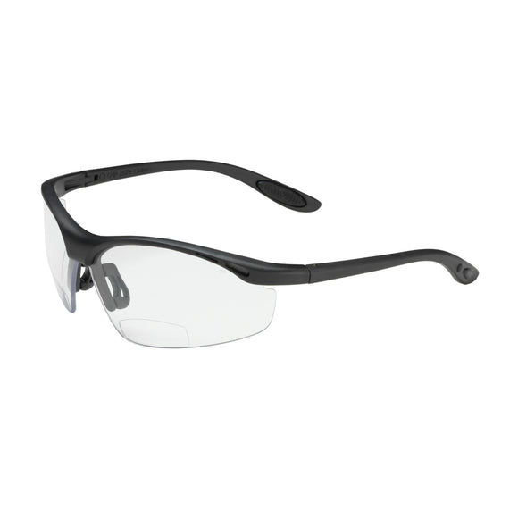 MAG READERS™ SEMI-RIMLESS SAFETY READERS WITH BLACK FRAME, CLEAR LENS/ANTI-SCRATCH +1.50 DIOPTER