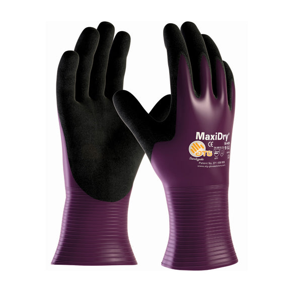 MAXIDRY® ULTRA LIGHTWEIGHT NITRILE GLOVE, FULL DIP SEAMLESS KNIT NYLON,NON-SLIP GRIP PALM & FINGERS