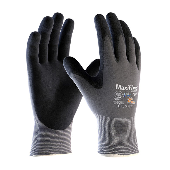 MAXIFLEX® ULTIMATE™ AD-APT™ SEAMLESS KNIT NYLON / ELASTANE GLOVE WITH NITRILE COATED MICROFOAM GRIP ON PALM & FINGERS