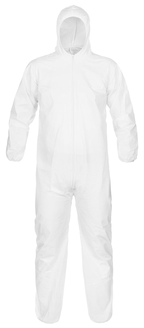 MICROMAX SERGED SEAM COVERALL WITH HOOD, ELASTIC WRISTS & ANKLES (CASE 25)